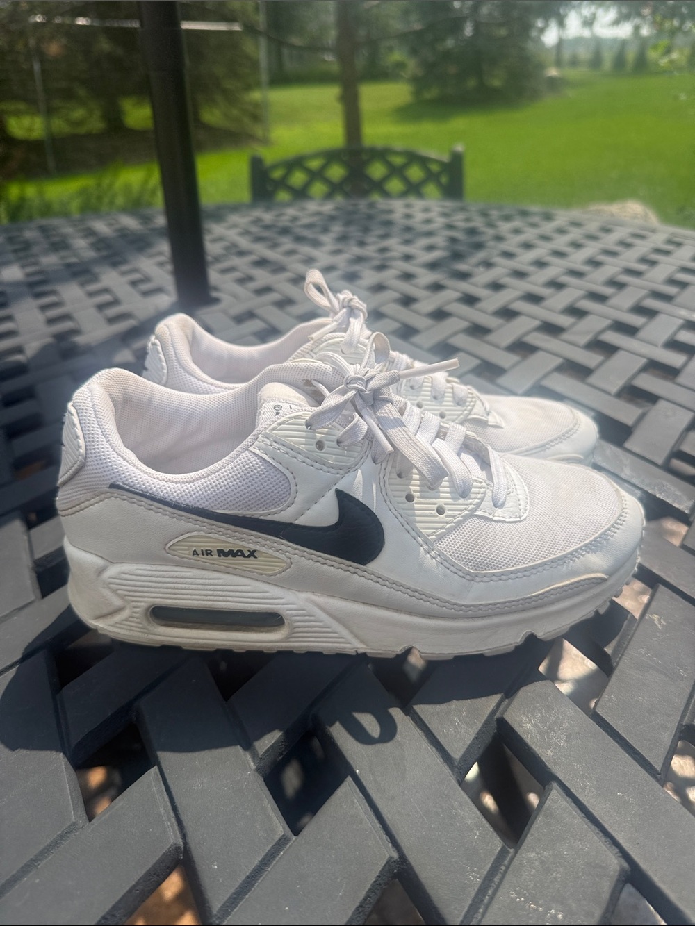 Nike Air Max 90 White and Black Women’s Air Max 90 Sneakers 7 - Picture 10 of 11